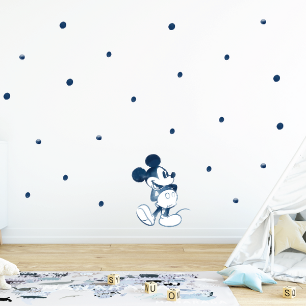 Mickey Watercolour Polkadots Fabric Decal