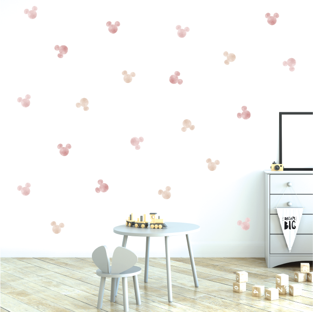 Mickey Watercolour Motif Fabric Decal