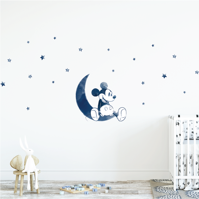 Mickey Watercolour Night Sky Fabric Decal