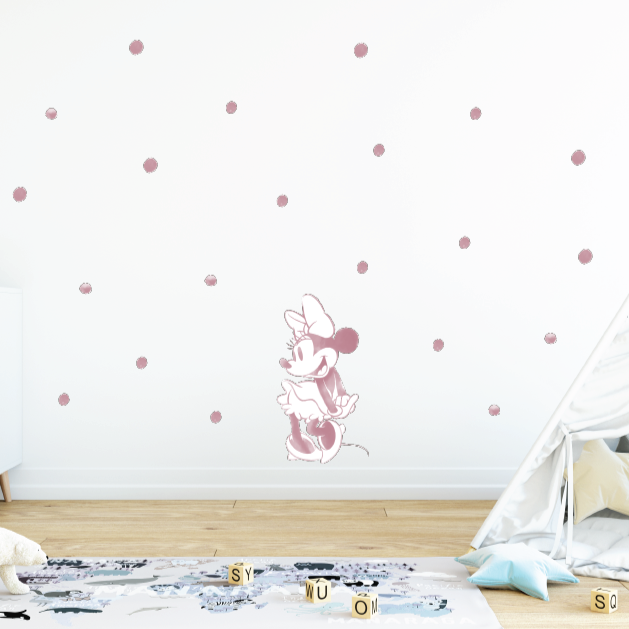 Minnie Watercolour Polkadots Fabric Decal