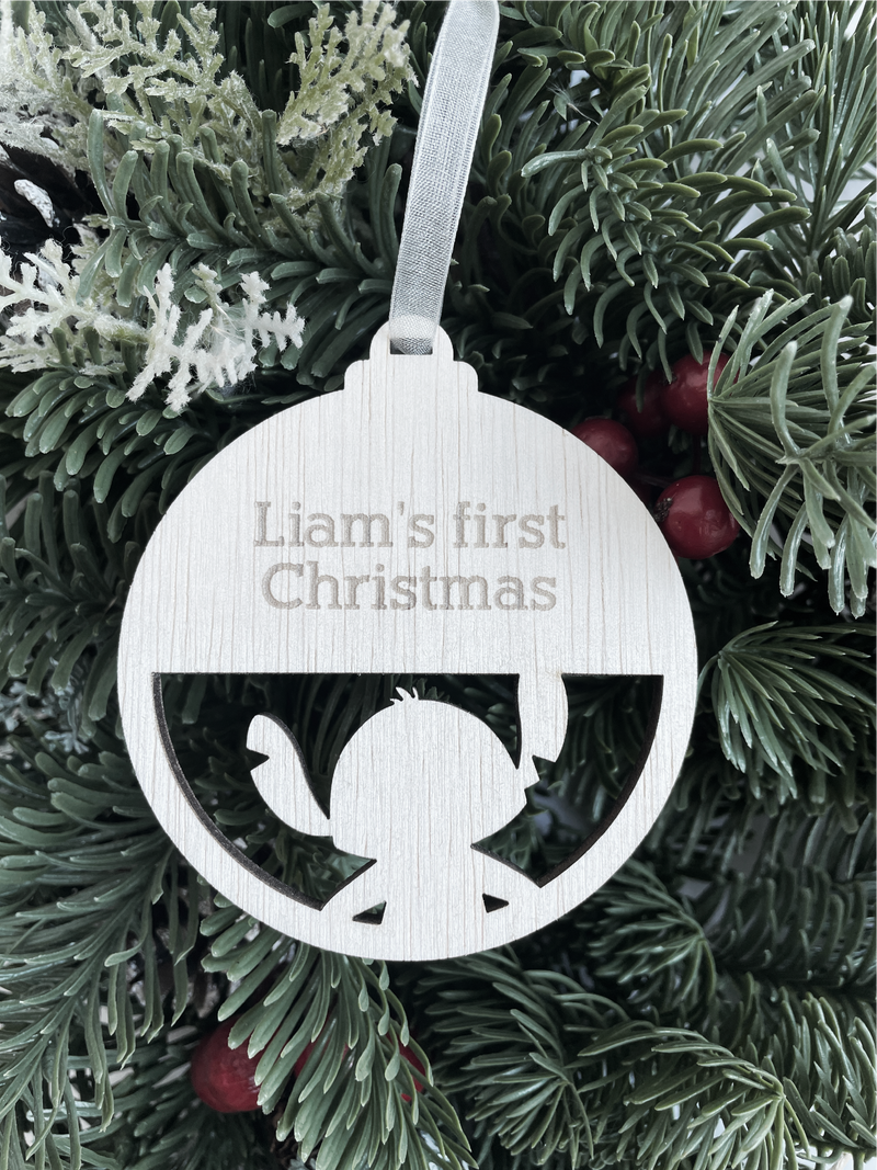 Stitch Silhouette Round Ornament
