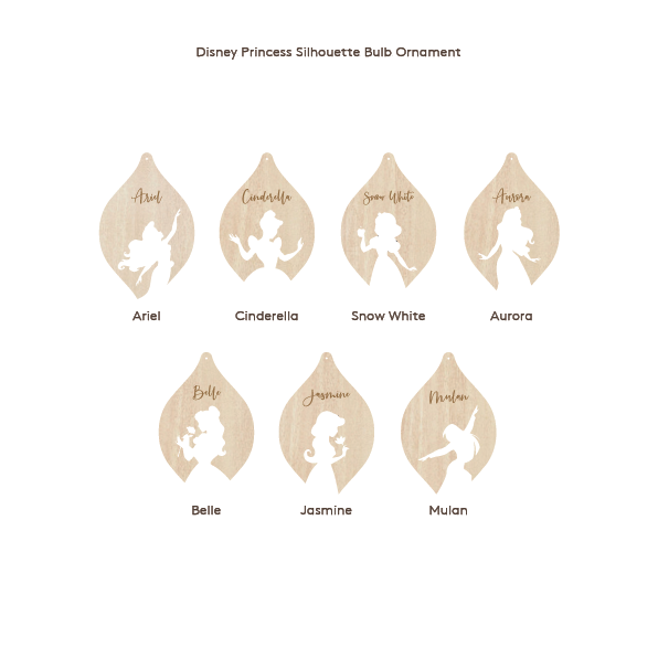 Disney Princess Silhouette Bulb Ornament