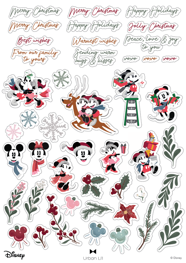 Mickey & Minnie Christmas Greetings Sticker Pack