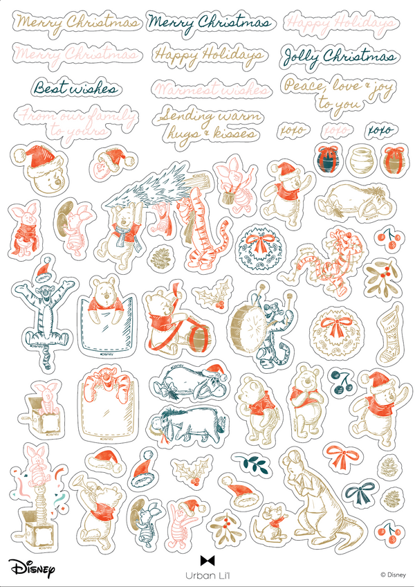 Winnie the Pooh & Friends Christmas Greetings Sticker Pack