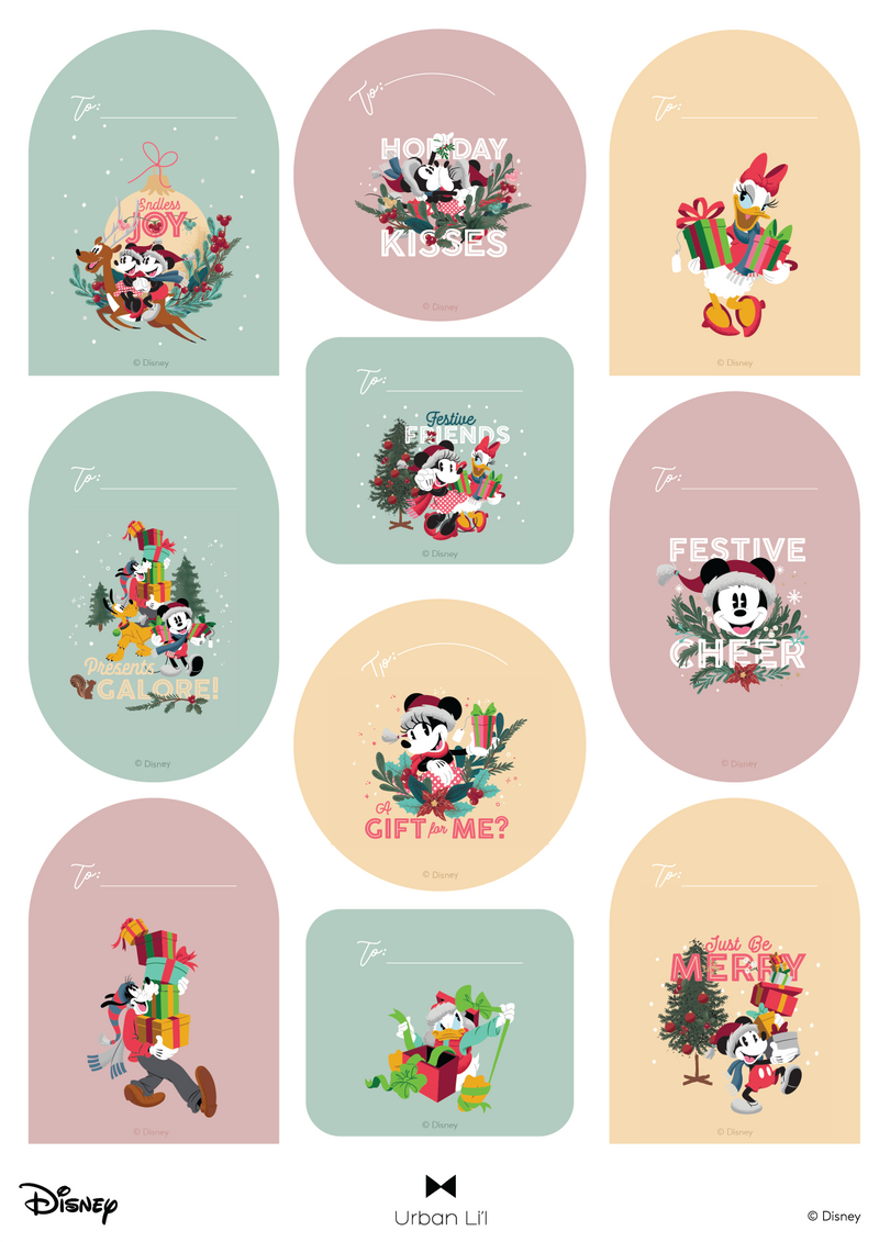 Mickey & Friends Christmas Gift Tag Stickers