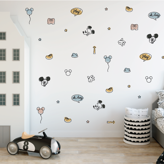 Mickey Line Art Fabric Decal