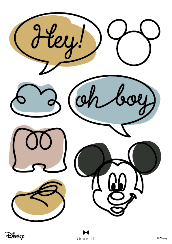 Mickey Line Art Fabric Decal