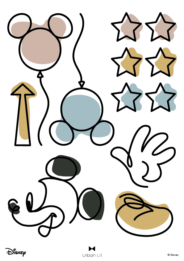Mickey Line Art Fabric Decal