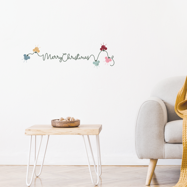 Mickey Bulb Garland Fabric Decal