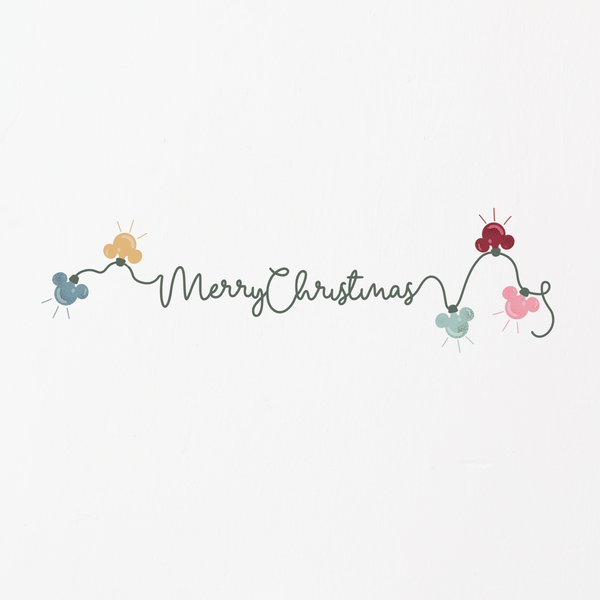 Mickey Bulb Garland Fabric Decal