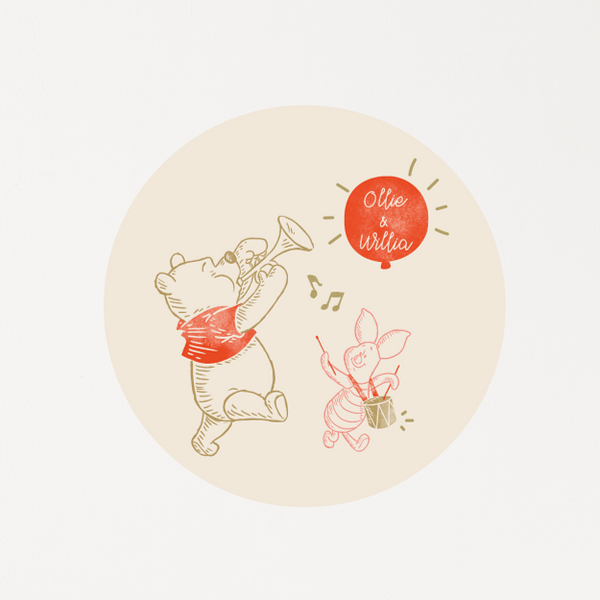 Winnie the Pooh & Piglet Christmas Fabric Decal -It’s Holiday Season