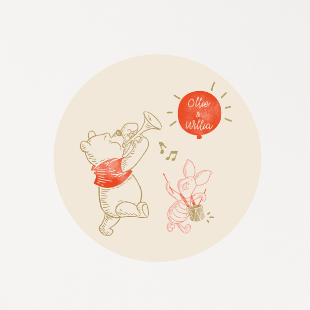 Winnie the Pooh & Piglet Christmas Fabric Decal -It’s Holiday Season