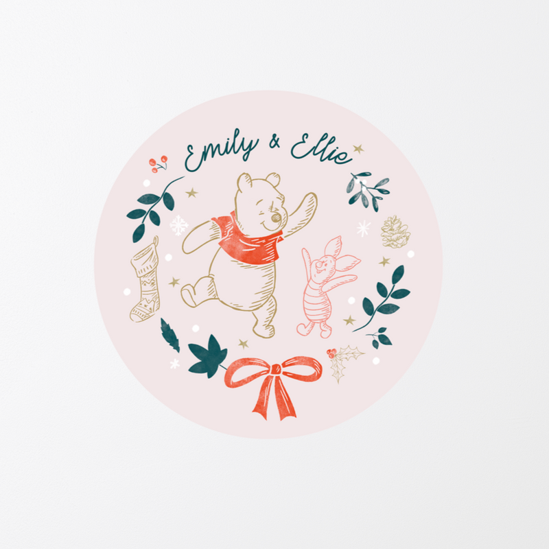 Winnie the Pooh & Piglet Christmas Fabric Decal -Think Happy