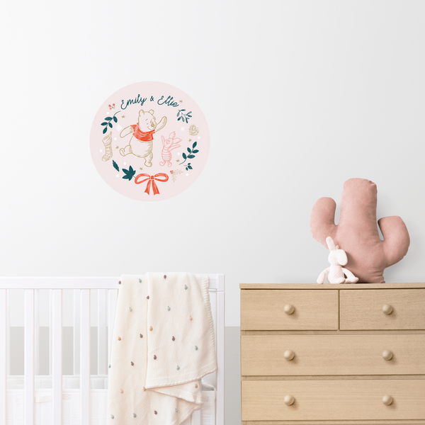 Winnie the Pooh & Piglet Christmas Fabric Decal -Think Happy
