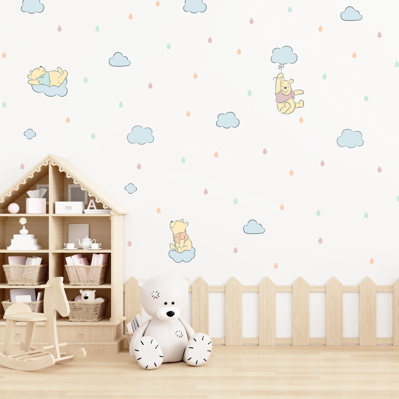 Baby Pooh Candy Clouds Fabric Decal