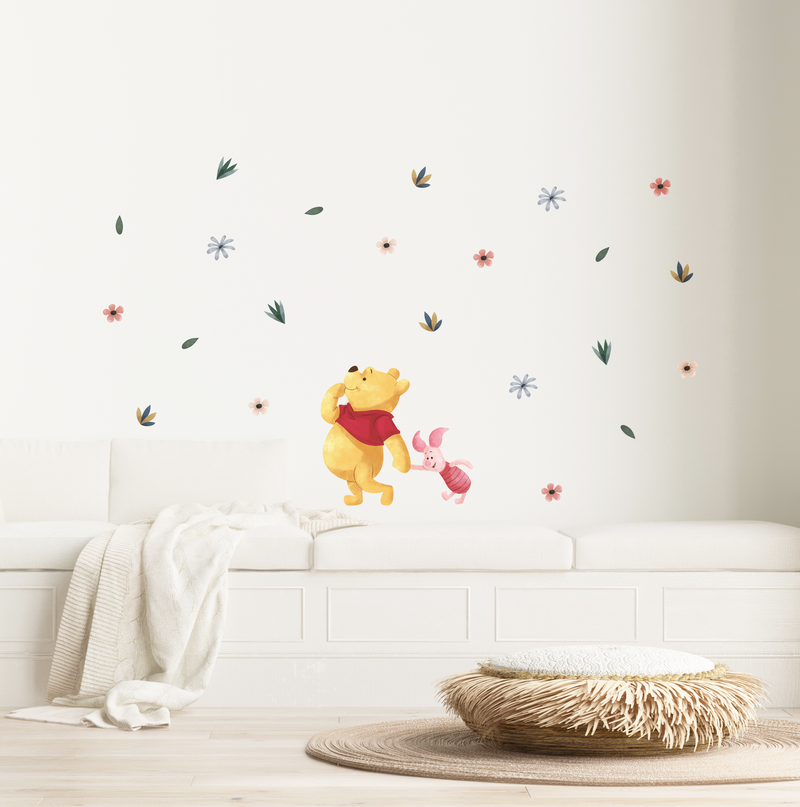 Pooh & Piglet Autumn Bloom Fabric Decal