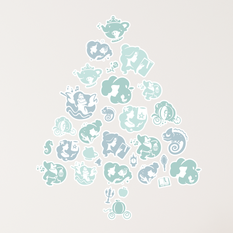 Disney Princesses Christmas Tree Fabric Decal