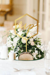 Double Hex Wedding Table Number Signage