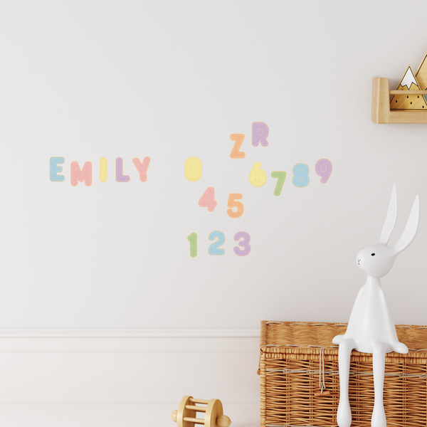 Felt Alphabet & Numeral Fabric Decal