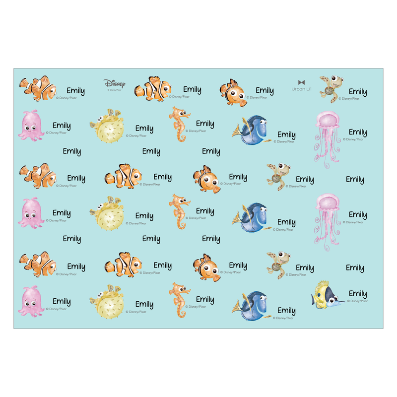Pixar Finding Nemo Watercolour Name Stickers