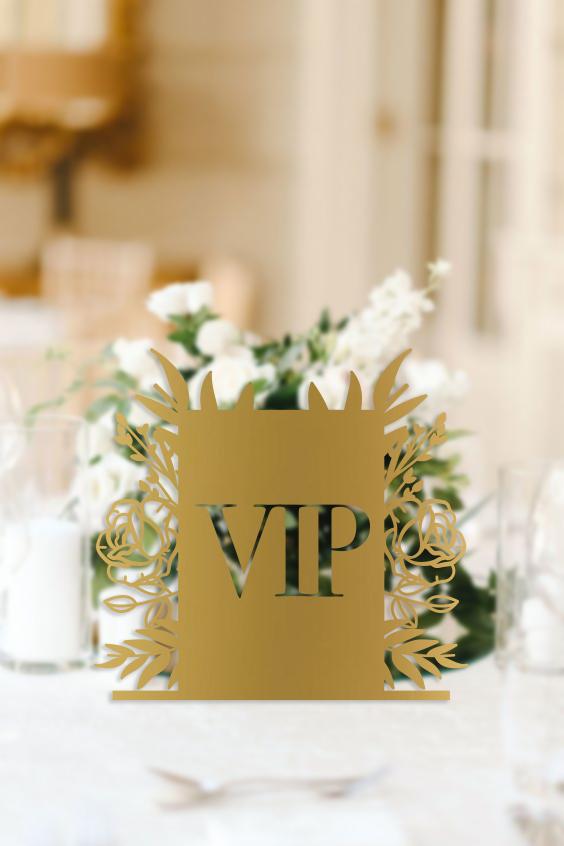 Floral Wedding Table Number Signage