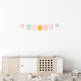 Whimsical Party Bunting Fabric Decal
