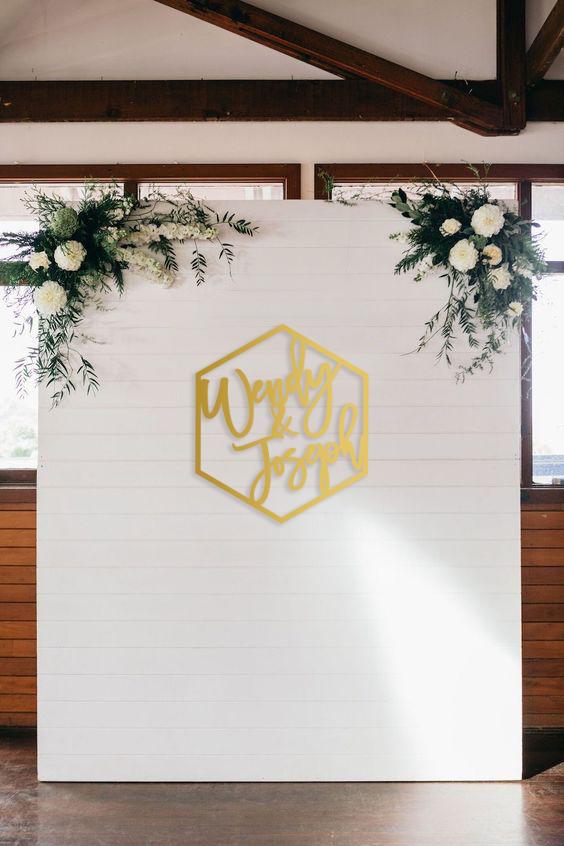Signane Backdrop Hexagon Wedding Signage Backdrop