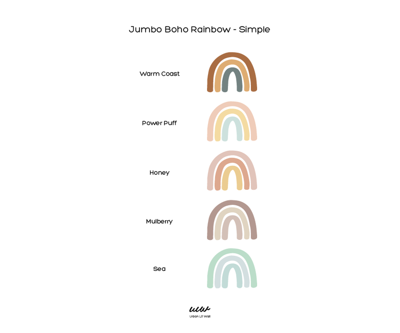 Boho Jumbo Rainbow Fabric Decal - Simple