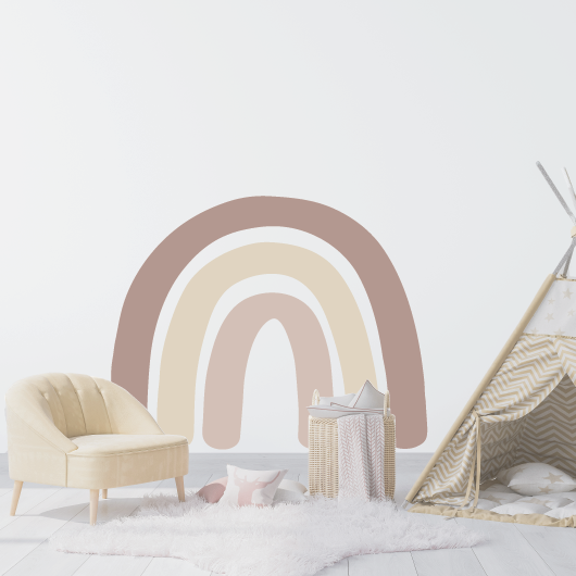 Boho Jumbo Rainbow Fabric Wall Decal | Large Peel & Stick Nursery Sticker
