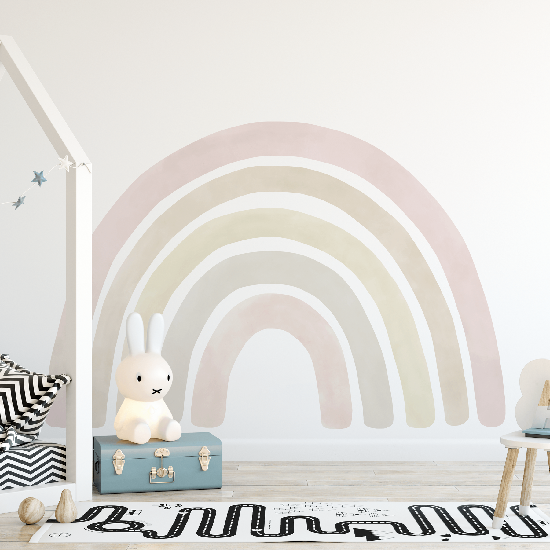 Large Rainbow Nursery Wall Decal | Jumbo Rainbow Fabric Wall Sticker