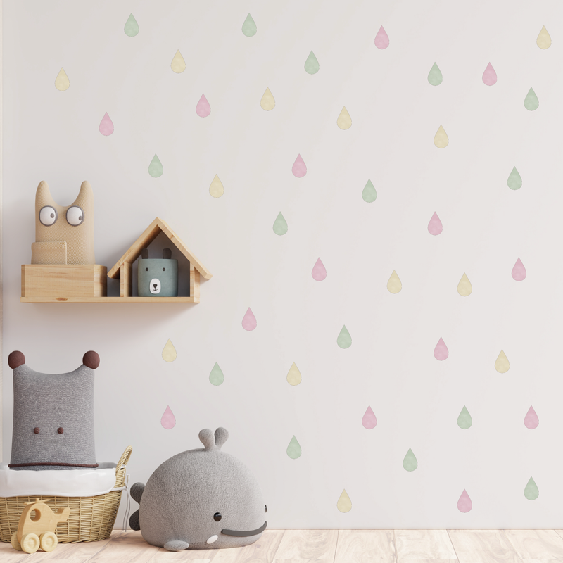 Watercolour Raindrops Fabric Decal by Urban Lil for Kuhl Home