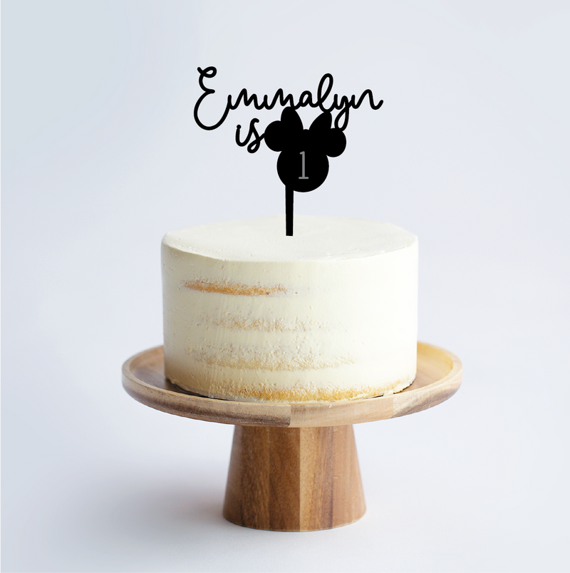 Minnie Name & Numeral Age Cake Topper