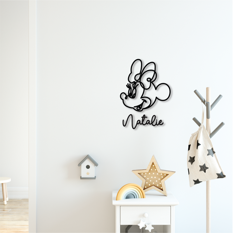Minnie Line Art Plaque