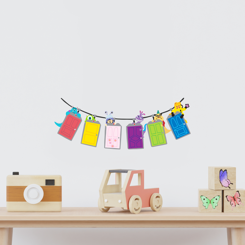Monsters Inc Door Bunting Fabric Decal