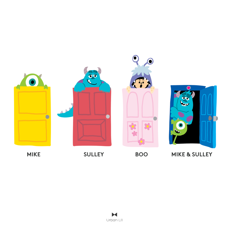 Monsters Inc Mini Doors Fabric Decal