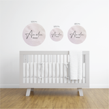 Watercolour Name Rounds Fabric Decal