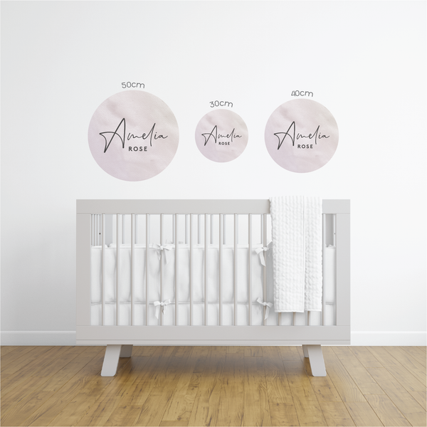 Watercolour Name Rounds Fabric Decal