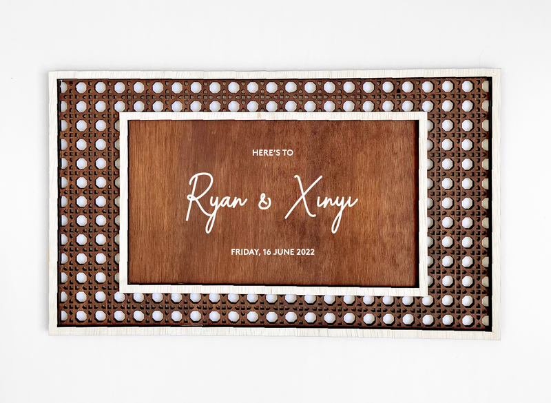 Rattan Welcome Wedding Signage