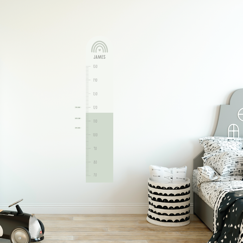 Rainbow Duo Colour Height Chart Fabric Decal