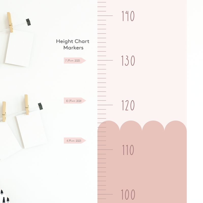 Scallop Duo Colour Height Chart Fabric Decal