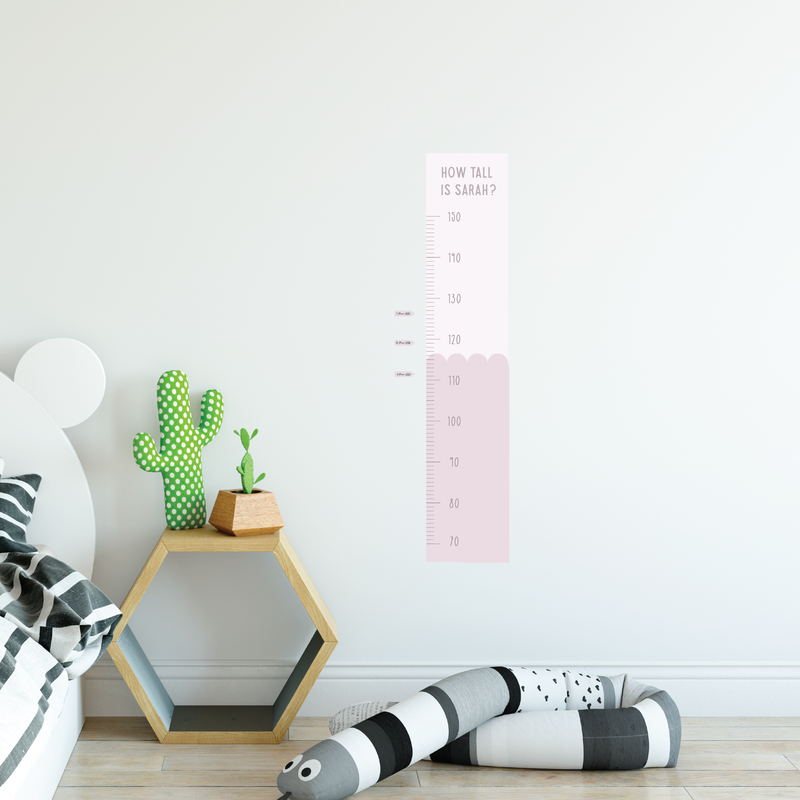 Scallop Duo Colour Height Chart Fabric Decal