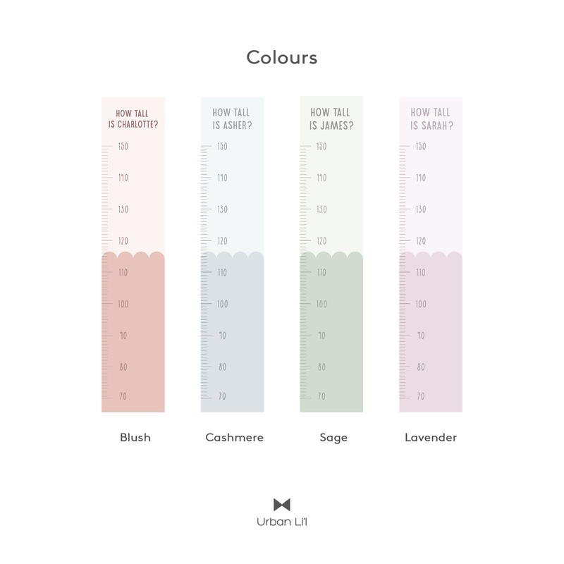 Scallop Duo Colour Height Chart Fabric Decal