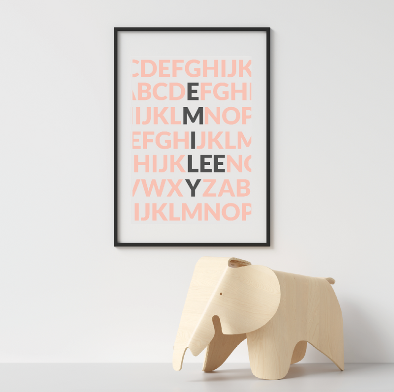 Crossword Nursery Poster - Girl