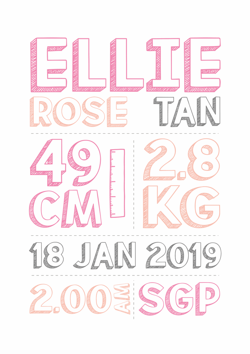 Birth Stats Poster