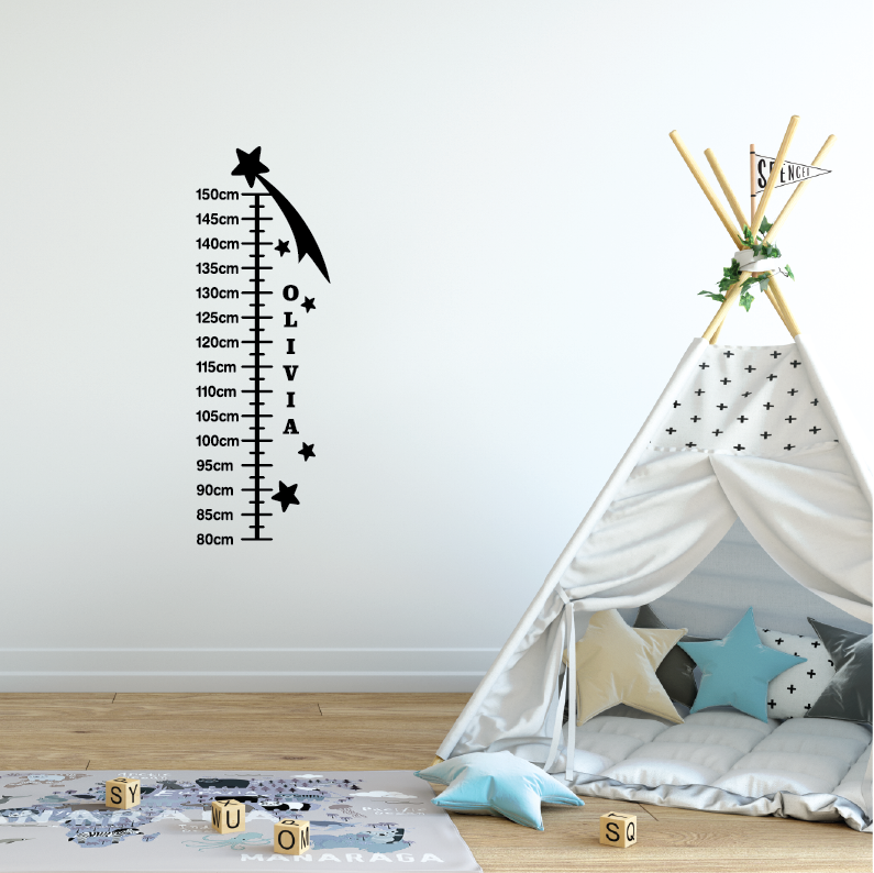 Shooting Star Height Chart Wall Decal