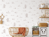 Story of Pooh Toile de Jouy Wallpaper