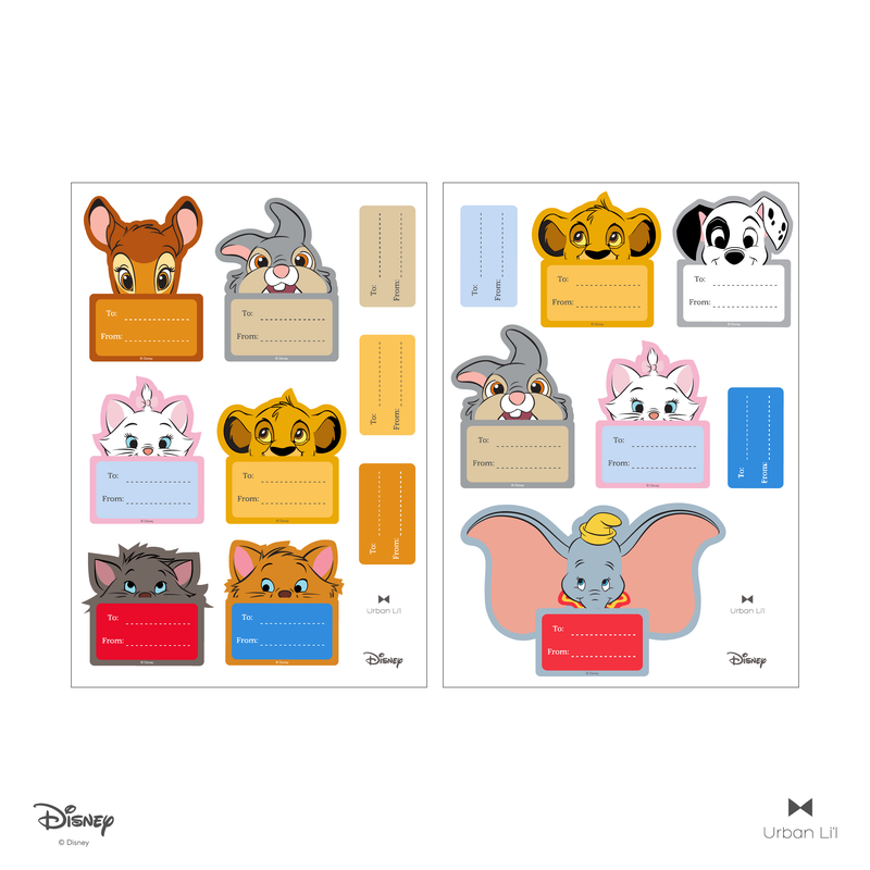 Sweet Disney Animals Gift Tag Stickers