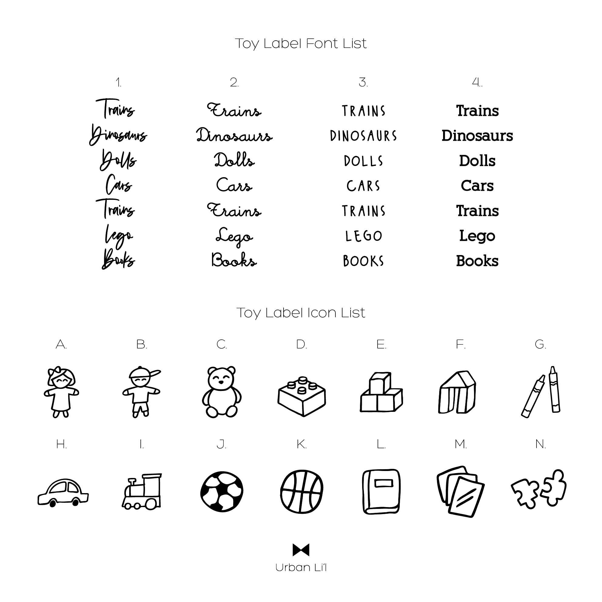 Custom Toy Bin Label