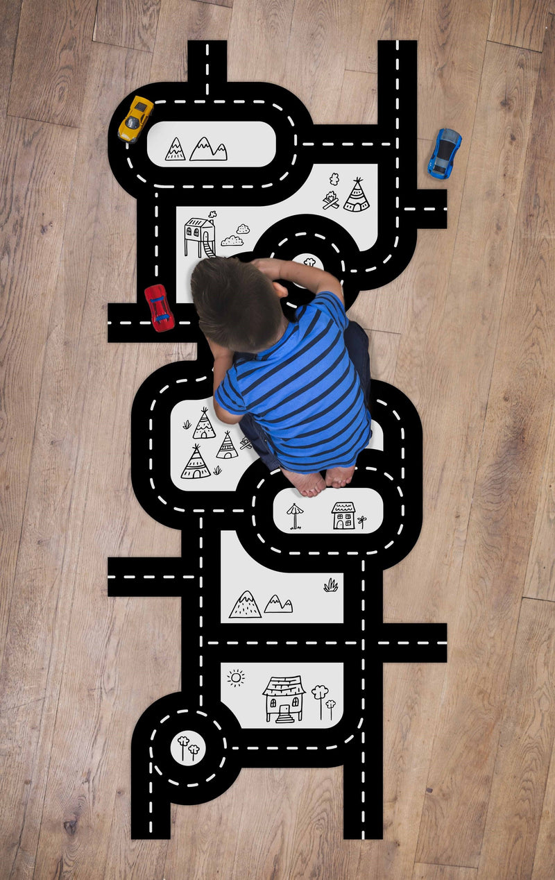 Car Track Fabric Floor Decal