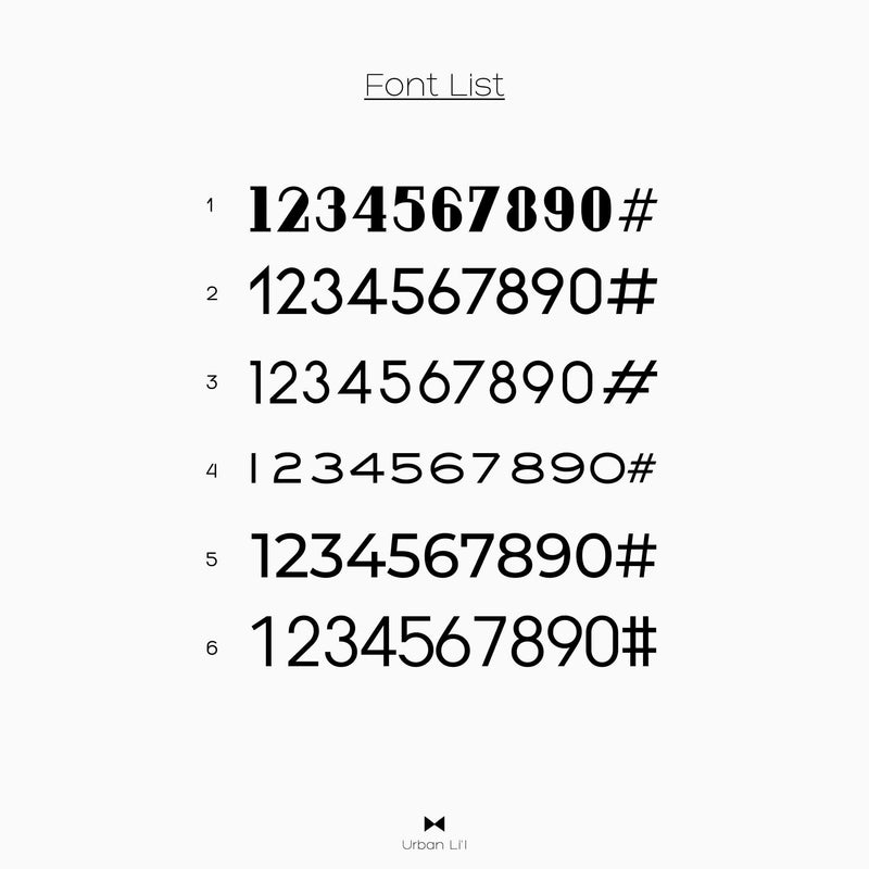 Unit Number Signage -Single Row